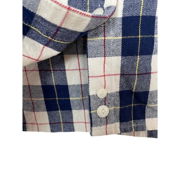 Madewell x Penfield Classic Slim Flannel warm cozy layers white blue red plaid - Picture 6 of 10